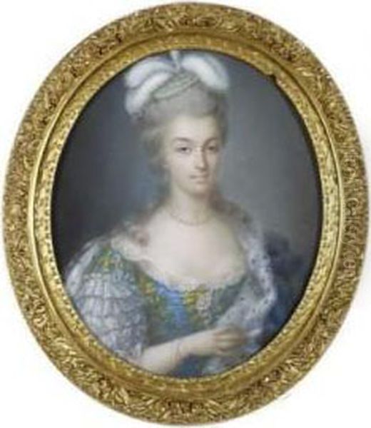 Portrait De La Reine Marie -antoinette Oil Painting by Anne Vallayer-Coster