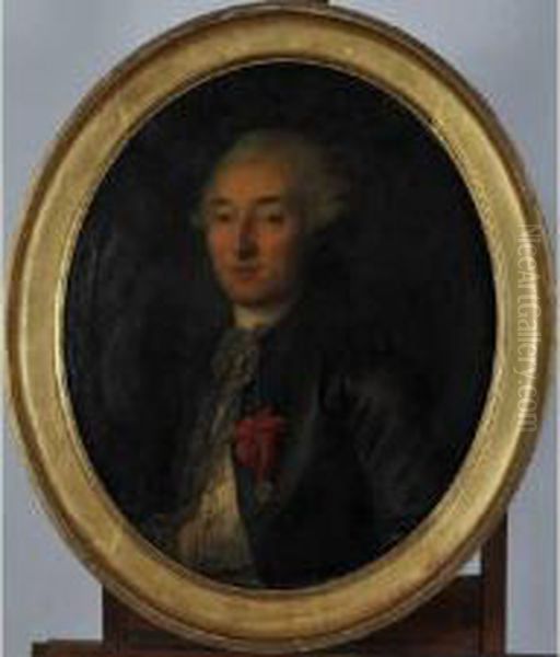 Portrait Presume Du Comte De Mesnilglaise Portant La Medaille De L'ordre De Saint Louis Oil Painting by Anne Vallayer-Coster