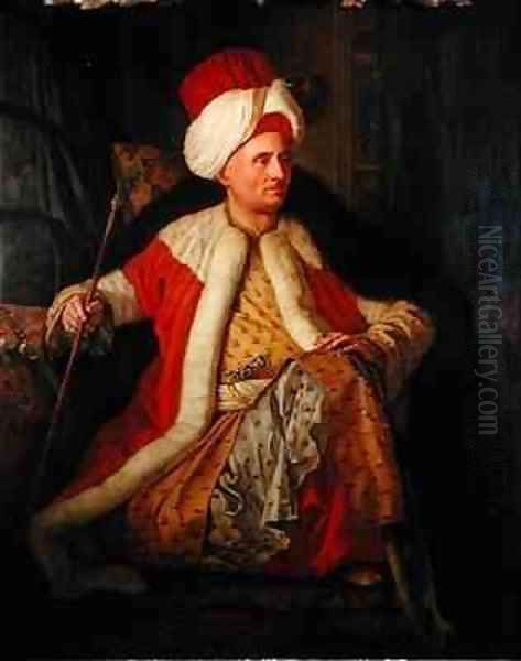 Charles Gravier 1717-87 Comte de Vergennes in Oriental Costume Oil Painting by Antoine de Favray