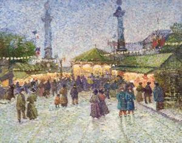 Fete Foraine Place De La Nation Oil Painting by Ludovic Vallee