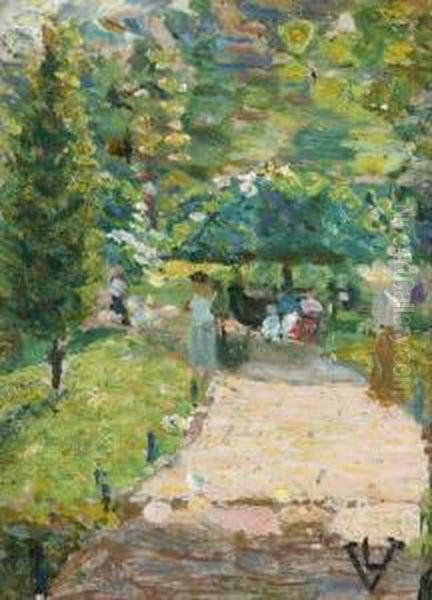 Jardin Public En Ete Oil Painting by Ludovic Vallee