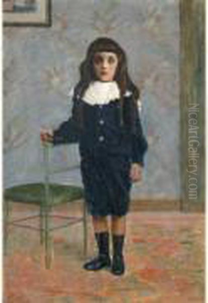 Portrait D'enfant Oil Painting by Ludovic Vallee