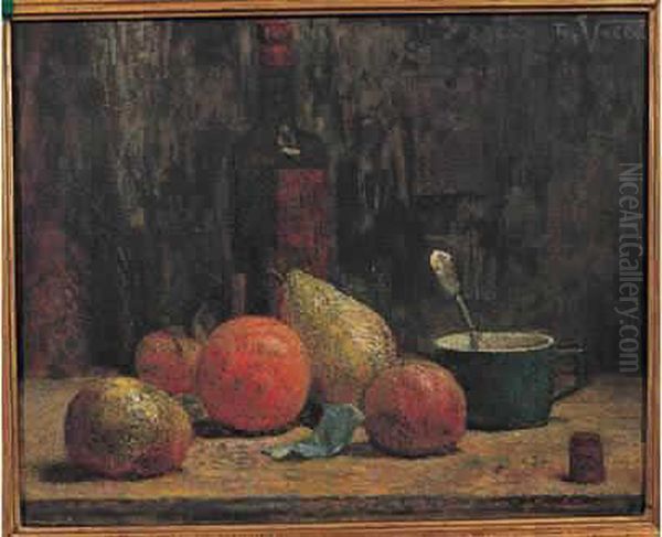 Nature Morte Aux Fruits Oil Painting by Ludovic Vallee