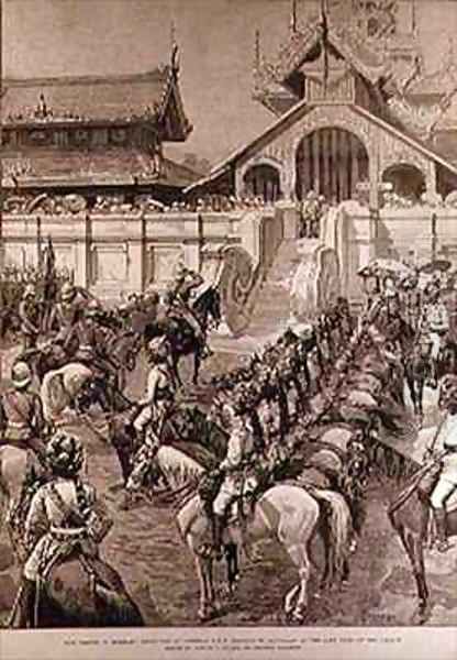 Our Troops in Burmah Reception of General F Roberts in Mandalay at the East Gate of the Palace Oil Painting by Amedee Forestier