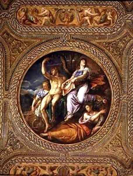 Agriculture Pomona Ceres and Neptune from the ceiling of the library Oil Painting by Battista Franco