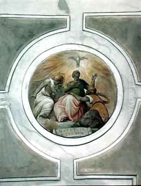 Representation of one of the Virtues Oil Painting by Battista Franco