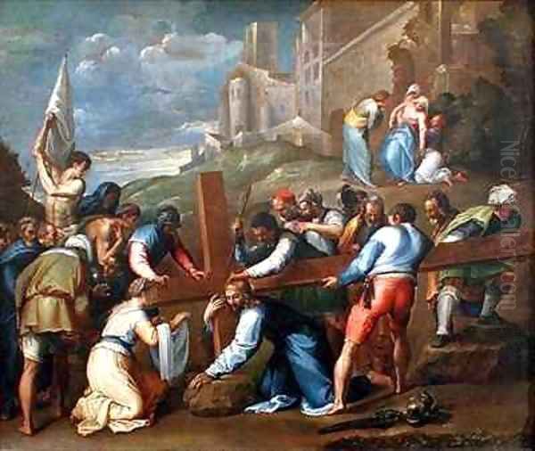 Christ on the Road to Calvary Oil Painting by Battista Franco