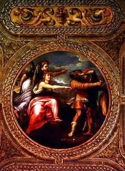 Allegory of Speed Toil and Exercise from the ceiling of the library Oil Painting by Battista Franco