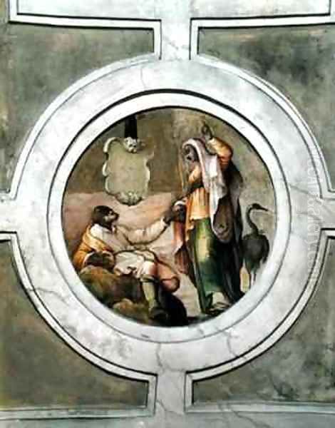 Representation of one of the Virtues from the ceiling of the Grimani Chapel Oil Painting by Battista Franco