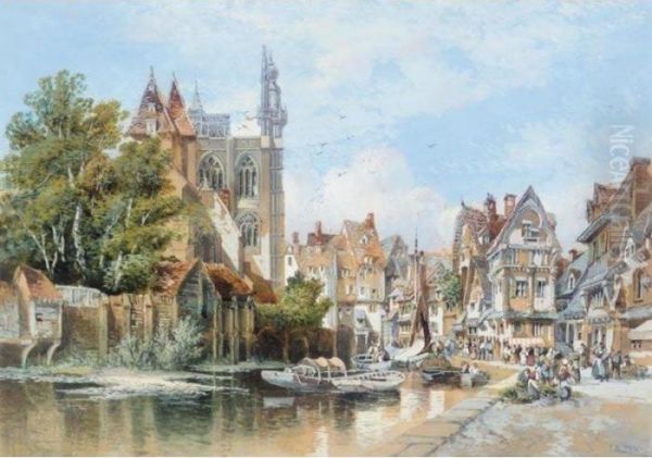 St Wulfram's, Abbeville Oil Painting by Henry Valter