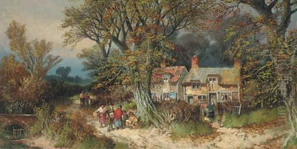 An Autumn Day Oil Painting by Henry Valter