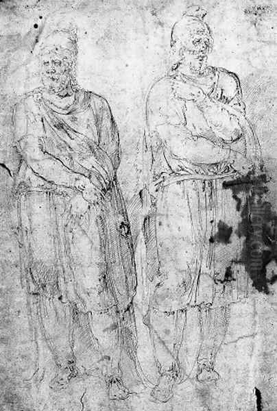 Two Dacians, after the antique Oil Painting by Battista Franco