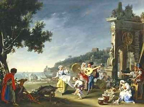 Tarantella at Mergellina Oil Painting by Filippo Falciatore