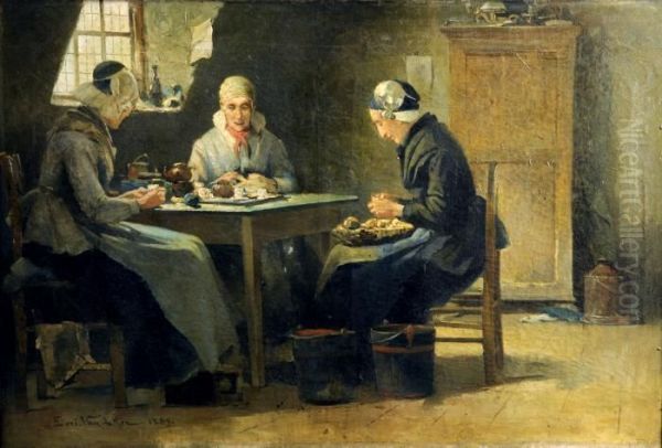 La Preparation Du Repas Oil Painting by Florimond Van Acker