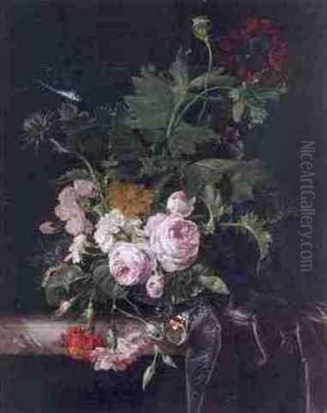 Peonies Oil Painting by Willem Van Aelst