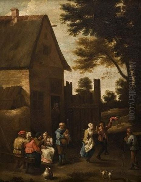 Danse Devant Une Auberge Oil Painting by Thomas Van Apshoven