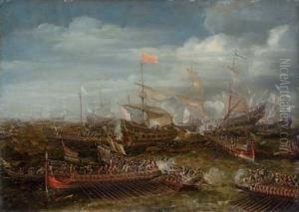 The Battle Of Lepanto Oil Painting by Andries Van Eertvelt