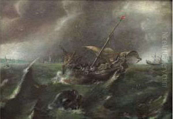 Attribue A Aertvelt Oil Painting by Andries Van Eertvelt