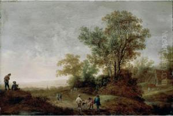 A River Landscape With A Hawking Party Oil Painting by Pieter Jansz. van Asch