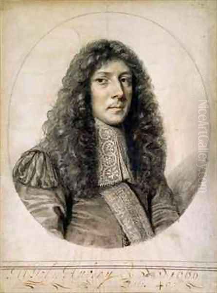 Portrait of John Aubrey 1626-97 Oil Painting by William Faithorne