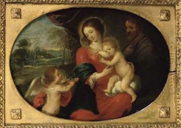 The Rest On The Flight Into Egypt Oil Painting by Pieter Van Avont