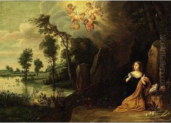 Mary Magdalen In Penitence Oil Painting by Pieter Van Avont