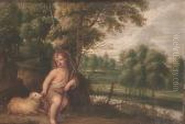 The Infant Saint John The Baptist Oil Painting by Pieter Van Avont