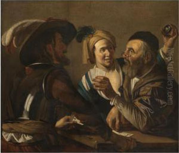 The Card Players Oil Painting by Dirck Van Baburen