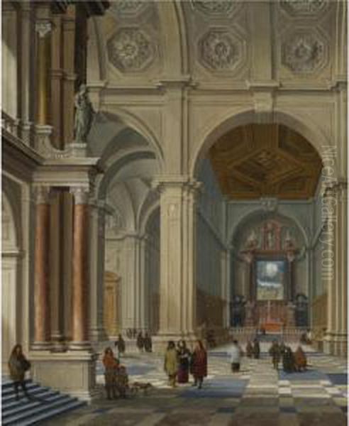 Interior Of A Vaulted Church Oil Painting by Bartholomeus Van Bassen