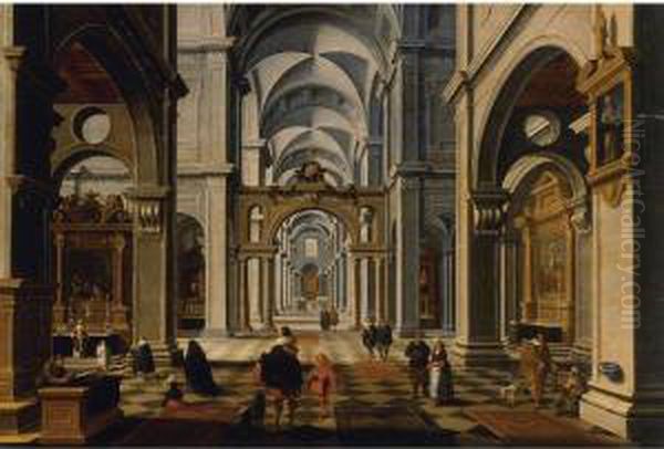 Interior Of A Cathedral Oil Painting by Bartholomeus Van Bassen