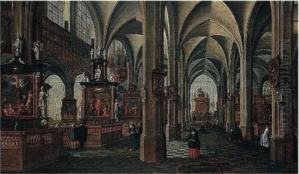 Interior Of A Cathedral Oil Painting by Bartholomeus Van Bassen