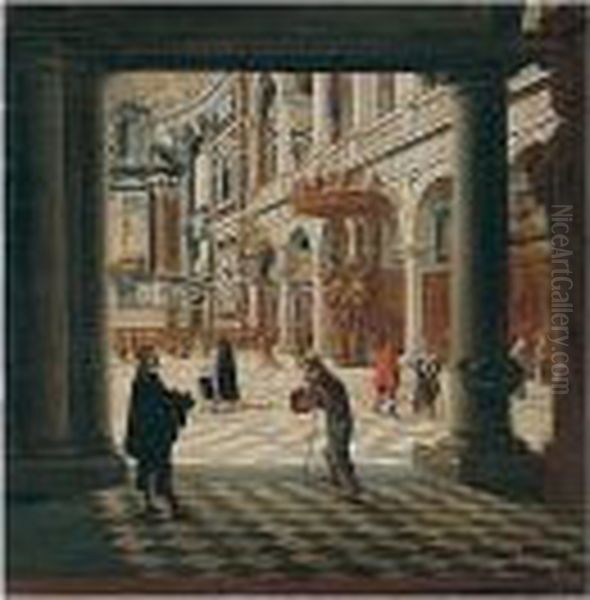 Interior Of The Jesuit Church, Antwerp Oil Painting by Bartholomeus Van Bassen