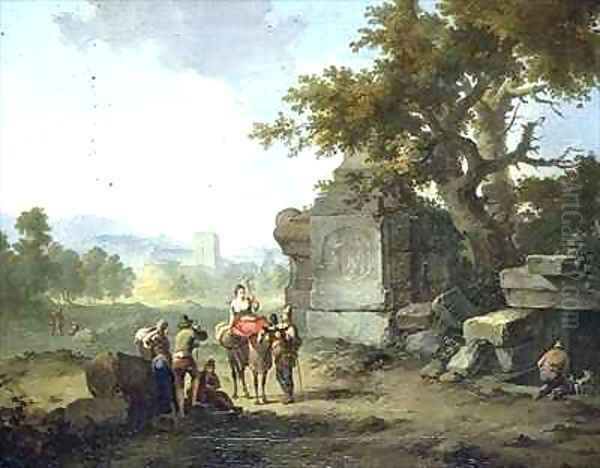 Rustic Landscape with Travellers Oil Painting by Franz Ferg