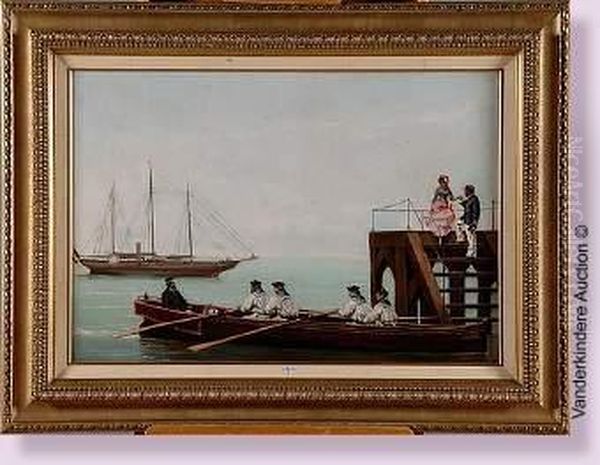 L'embarquement Oil Painting by Jan van Beers