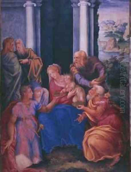 Adoration of the Magi from a facsimile of the Breviary of King Philip II of Spain Oil Painting by Julian Fuente del Saz