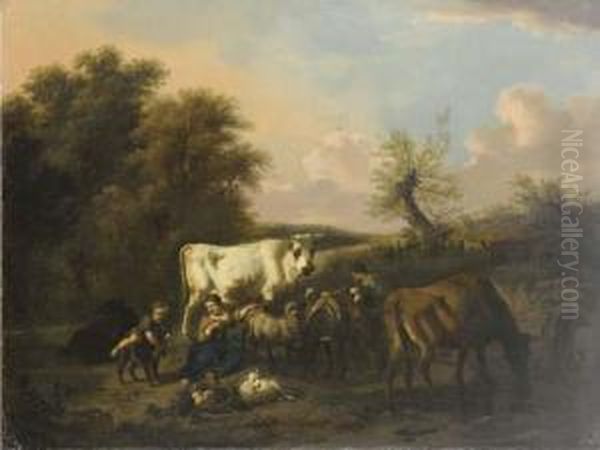 Pastorale Oil Painting by Dirk van Bergen