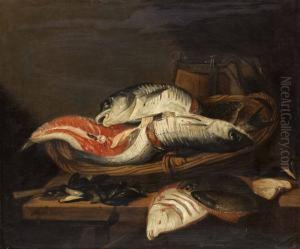 Stilleben Med Fiskar Och Musslor Oil Painting by Abraham Hendrickz Van Beyeren