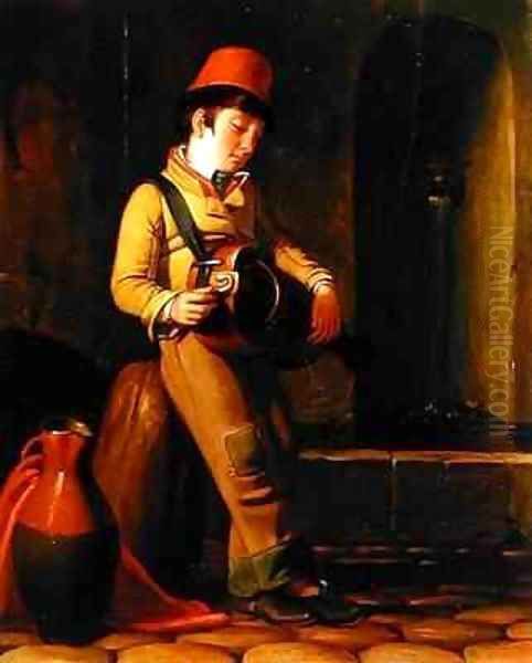 Savoyard Musician Oil Painting by George Whiting Flagg