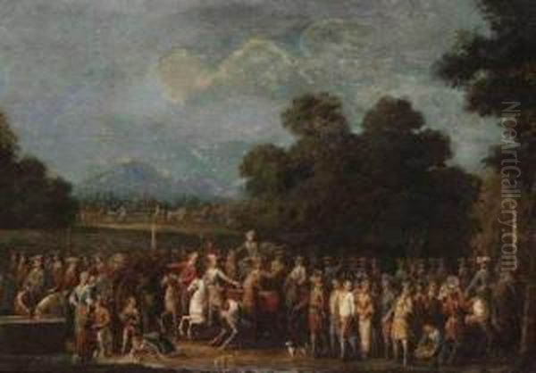 Un Cortege Militaire Dans La Campagne Oil Painting by Louis Nicolael van Blarenberghe