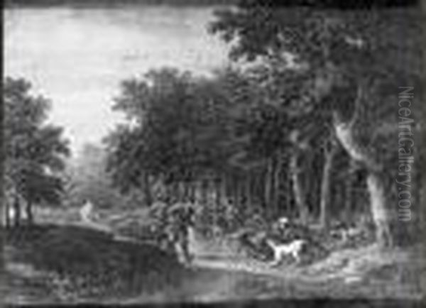 Scene De Chasse Au Sanglier Oil Painting by Louis Nicolael van Blarenberghe