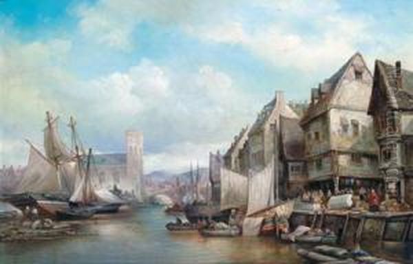 Eine Stadtsansicht Oil Painting by Elias Pieter van Bommel