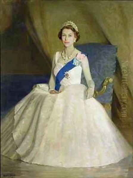 Her Majesty Queen Elizabeth II Oil Painting by Denis Quinton Fildes