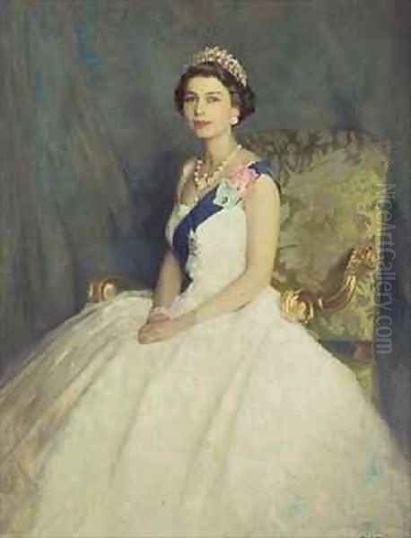 Queen Elizabeth II Oil Painting by Denis Quinton Fildes