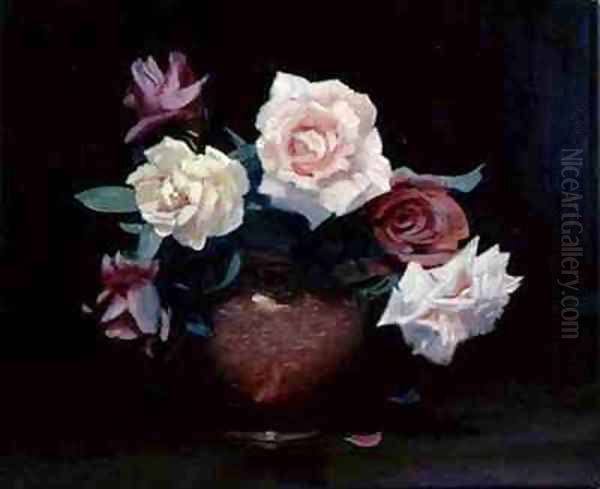 Wiltshire Roses Oil Painting by Denis Quinton Fildes