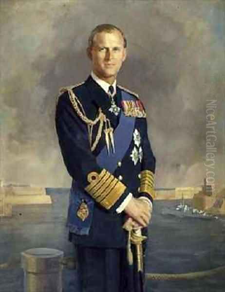 HRH The Duke of Edinburgh Oil Painting by Denis Quinton Fildes