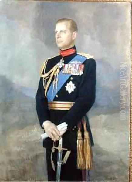 HRH The Prince Philip Oil Painting by Denis Quinton Fildes