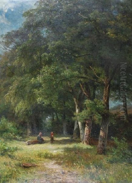 Na Lesnej Polanie Oil Painting by Jan Willem Van Borselen