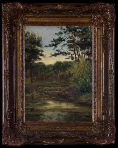 River Landscape Oil Painting by Jan Willem Van Borselen