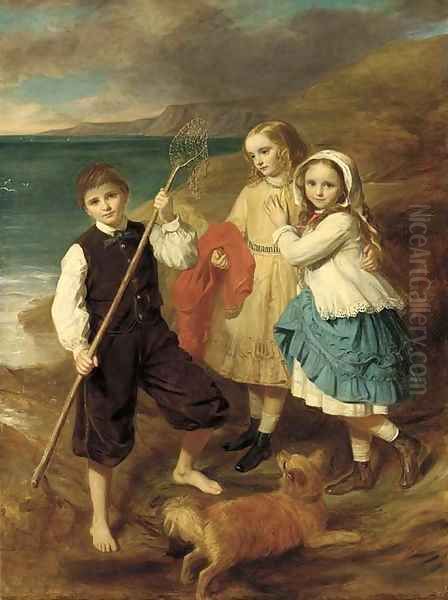 The fishing party Oil Painting by Thomas Faed