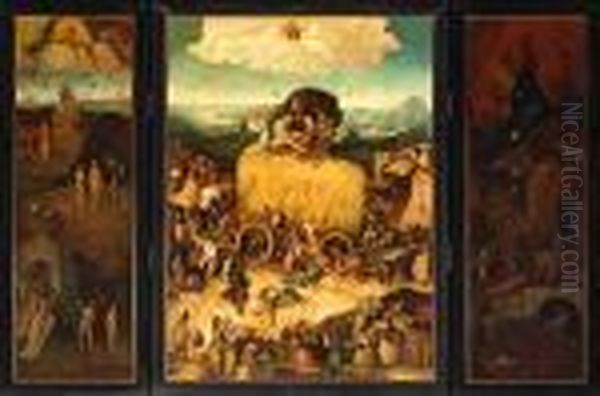 The Haywain (triptych) Oil Painting by Pieter van der Heyden